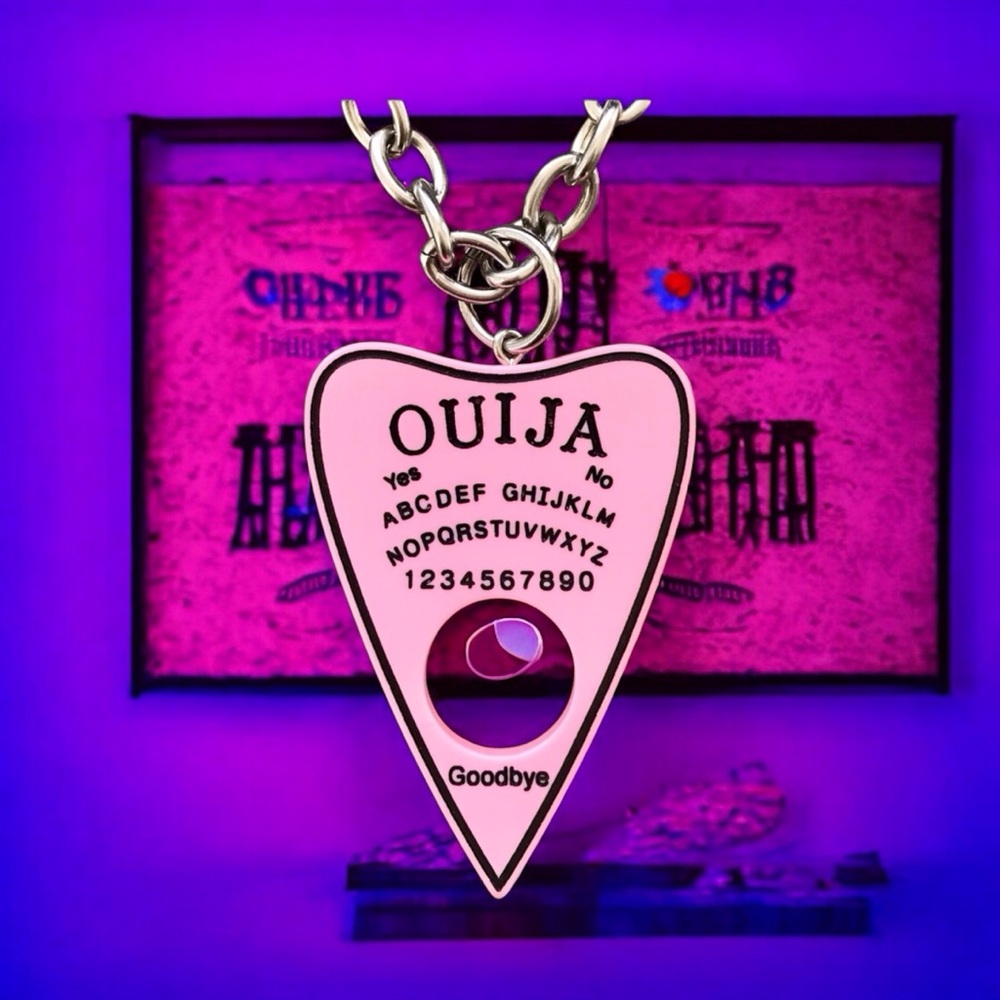 🆕 Ouija Planchette Pendant Necklace Resin/Stainless Steel
